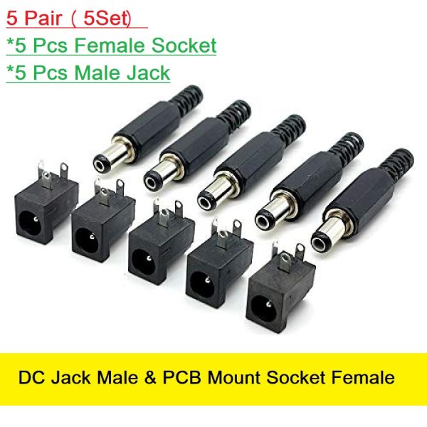 12V DC Power Barrel Jack Socket PCB Mount Connector Female For